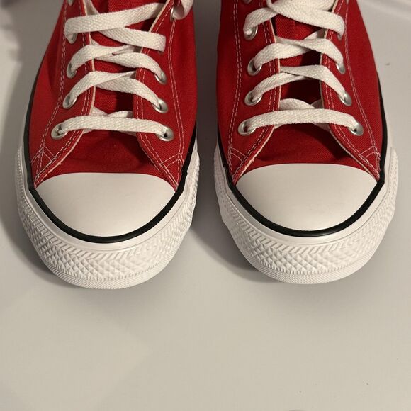 Converse Chuck Taylor All Star Hi High Top Shoes Mens 9.5 Womens 11.5 Red Canvas - Picture 2 of 10